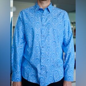 Brand new Blue Robert Graham shirt for men. Size XXL